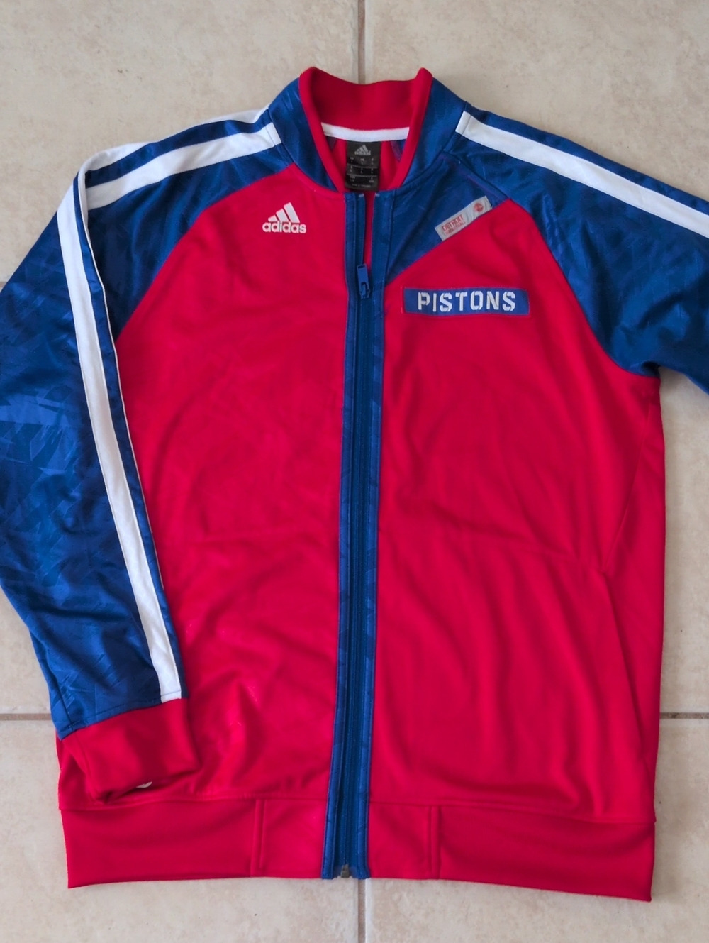 Detroit Pistons Adidas Warm Up Jacket Size Large